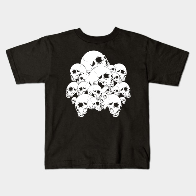 Pile of Skulls Kids T-Shirt by vip57